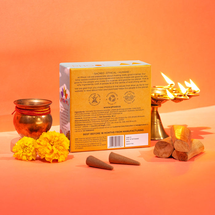 PHOOL - Ayodhya Soumya Chandan Incense Cones (40U)