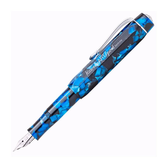 kaweco-ART-sport-pebble-blue-CT-fountain-pen-front-view