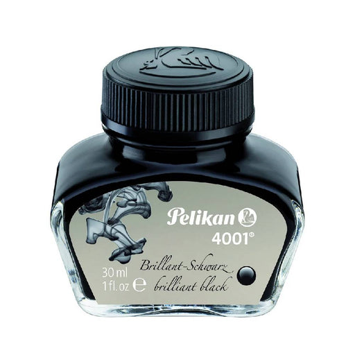 pelikan-4001-ink-bottle-30-ML- brilliant-black-front-view