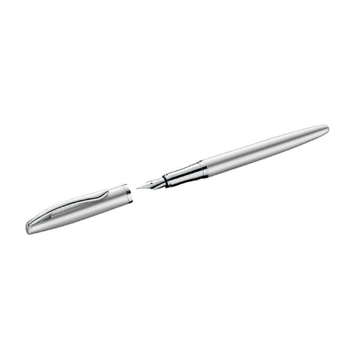 pelikan-jazz-noble-elegance-fountain-pen-silver-front-view