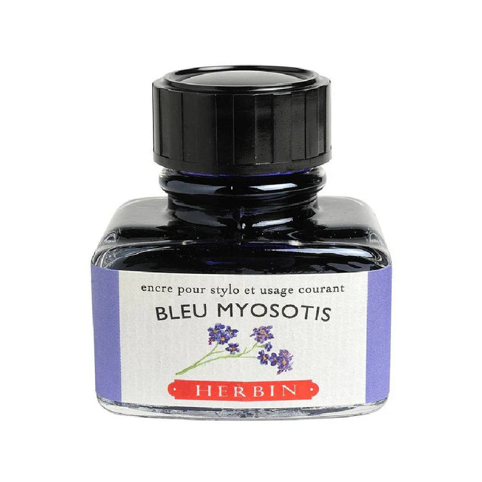 herbin-D-ink-bottle-(Bleu Myosotis - 30ML) 13015T-front-view