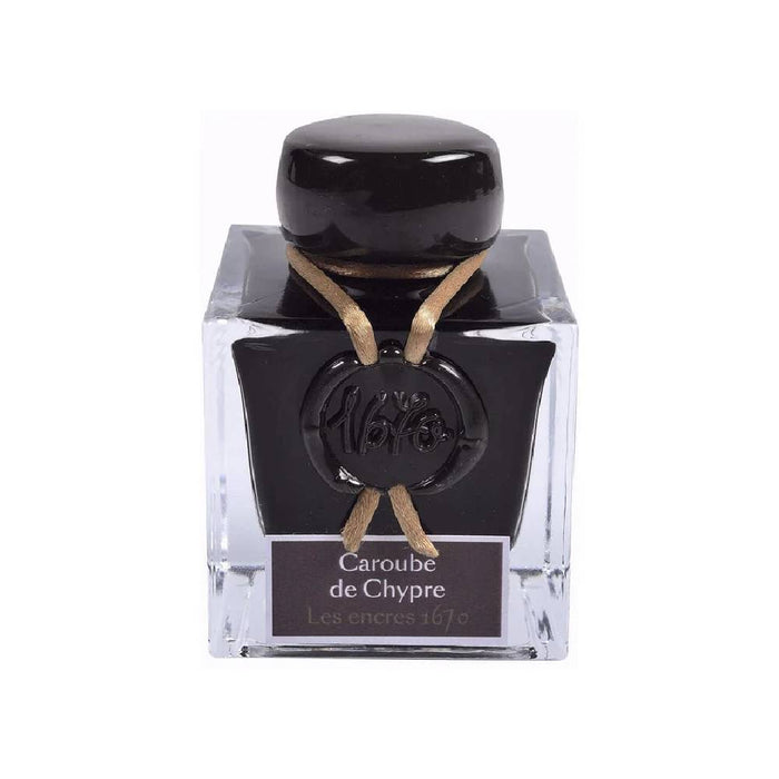 jacques-herbin-1670-ink-bottle- 15045JT-(Carob of Cyprus - 50ML)-front-view