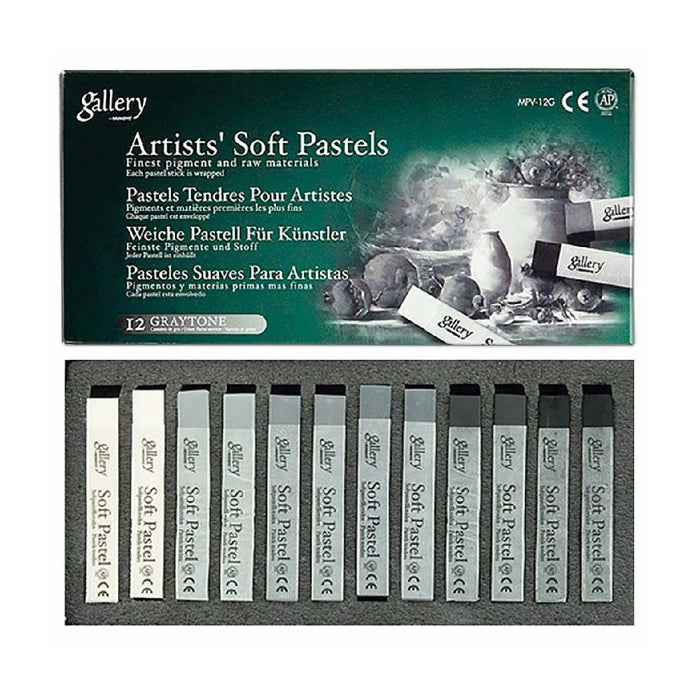 Mungyo Gallery Artists Soft Pastels Colours Set Of 12 (Gray Tone)