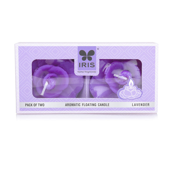 IRIS-lavender-aromatic-floating-candles-front-view