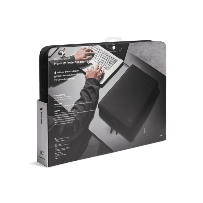 Tomtoc Defender - A13 Laptopsleeve 15.6 - Black