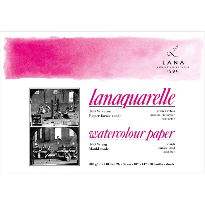 Lana - Lanaquarelle 100% Cotton Natural Watercolour Papers 26 x 36 cm (300gsm)