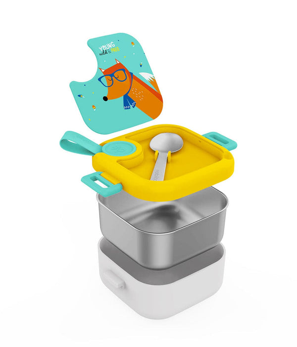 Rabitat - Lunchmate Mini Stainless Still Lunch Box with Spoon(Young Wild & Free) 500ml