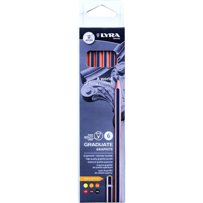 Lyra Graduate Graphite Pencil Set for Artistic Drawing (Pack of 6)