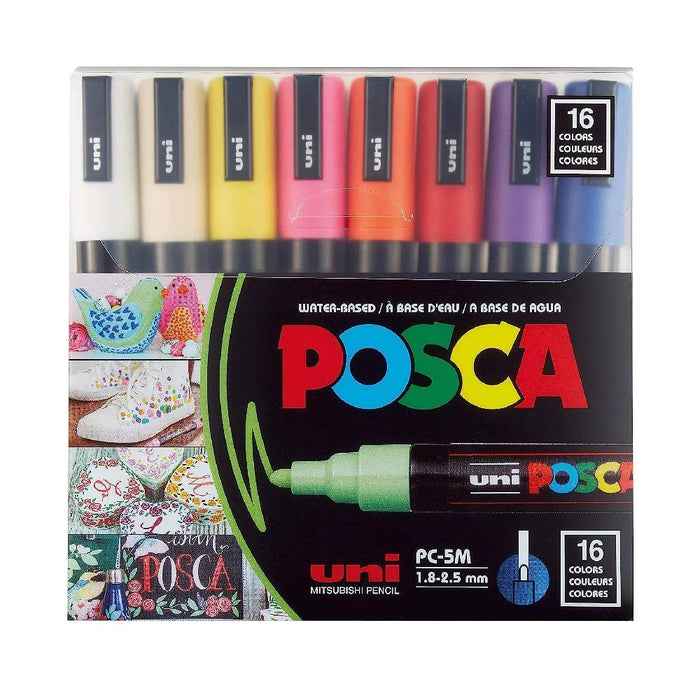 Uni Posca 5M Marker Set of 16