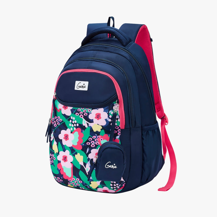 Genie 27L Sweetpea Juniors Backpack With Easy Access Pockets - Navy Blue(17")