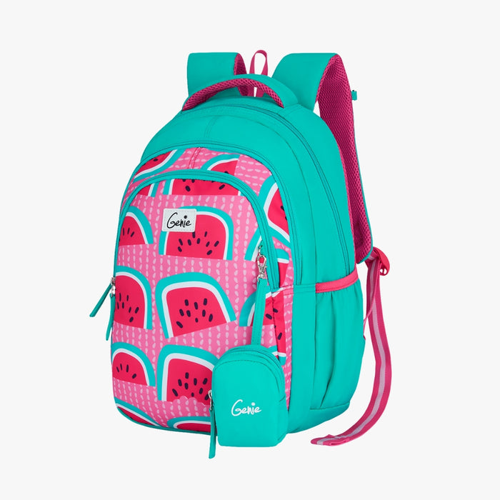 Genie Fruity Small Backpack With Comfortable Padding for Kids - Teal (15")