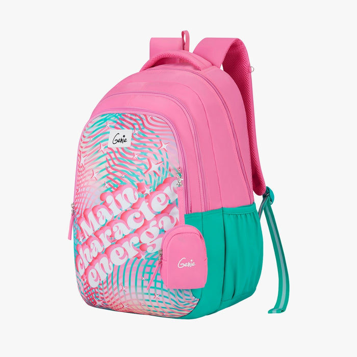 Genie Diva School Backpack With Premium Fabric - Teal (19")