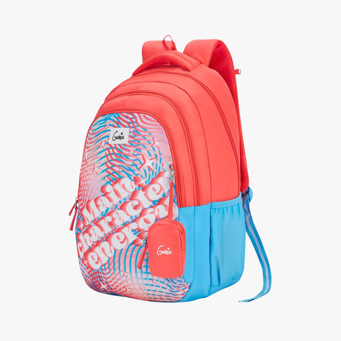 Genie Diva School Backpack With Premium Fabric - Blue (19")