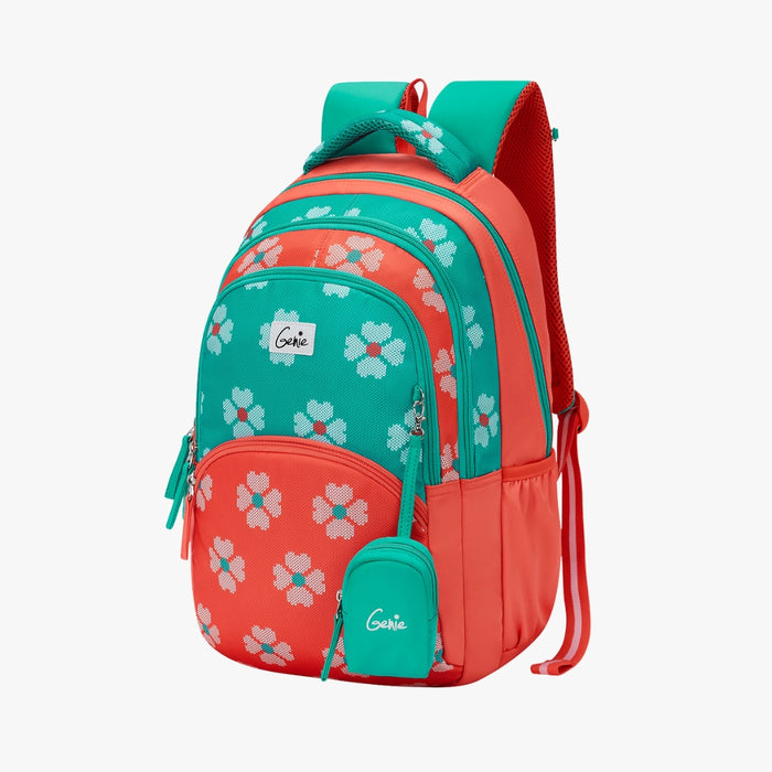 Genie Crimson 27L Juniors Backpack With Easy Access Pockets - Teal(17")