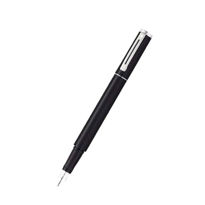 sheaffer-9205-pop-fountain-pen-black-with-chrome-plated-trim-open-view