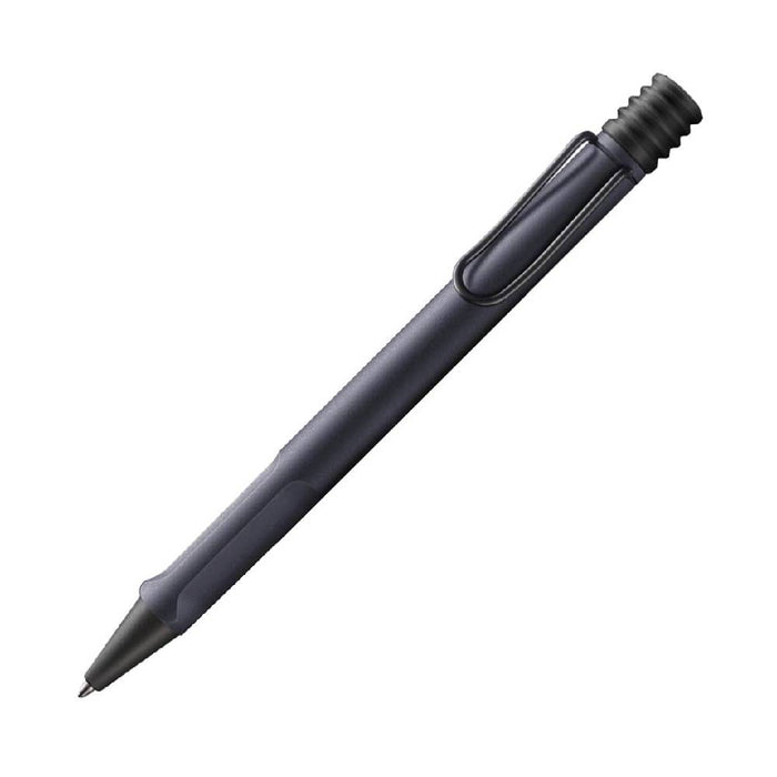 lamy-2E2-safari-steel-black-ballpoint-pen-front-view