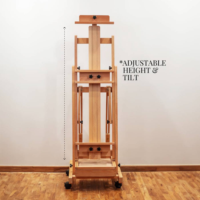 Professional Artist Wood Floor Easel with Storage Box (HPX-W14E)