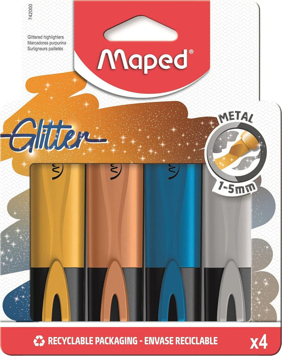 Maped Glitter Metal Highlighter X4