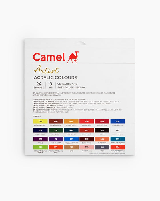 Camel - Artist Acrylic Colours Sets of 24 Shades (9ml)