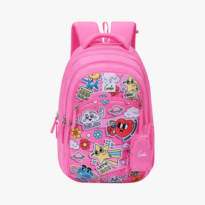 Genie Pearl 27L Juniors Backpack With Easy Access Pockets - Pink (17")