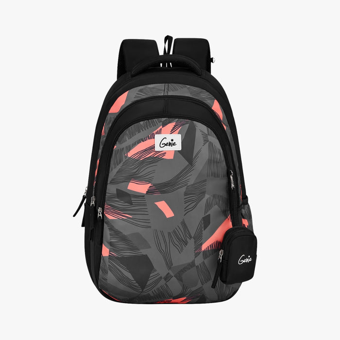 Genie Sage 36L School Backpack With Premium Fabric - Black (19")