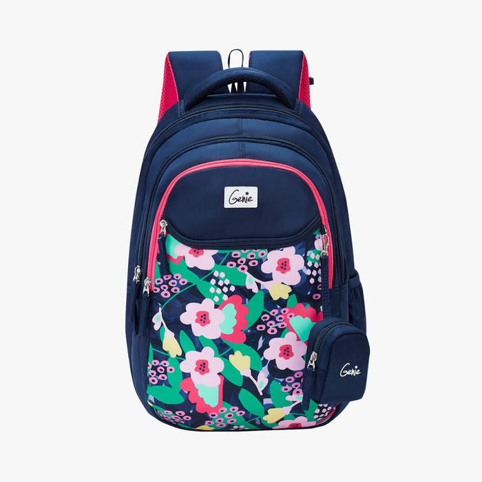 Genie 27L Sweetpea Juniors Backpack With Easy Access Pockets - Navy Blue(17")