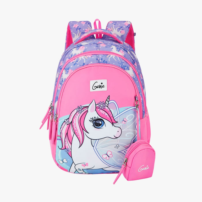 Genie Magic Unicorn Small Backpack With Comfortable Padding for Kids - Pink (15")
