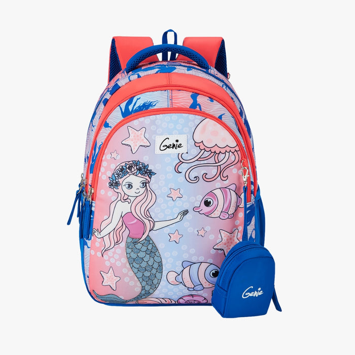 Genie Melody Small Backpack With Comfortable Padding for Kids - Blue (15")