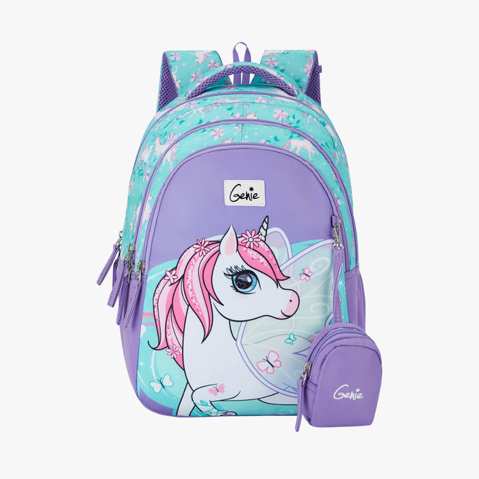 Genie Magic Unicorn Small Backpack With Comfortable Padding for Kids - Lavender (15")