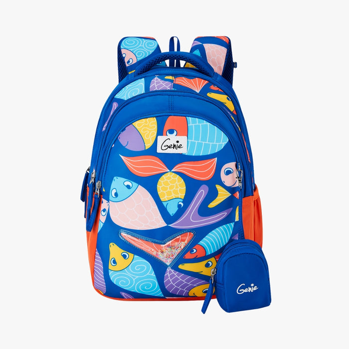 Genie Finley Small Backpack With Comfortable Padding for Kids - Blue (15")