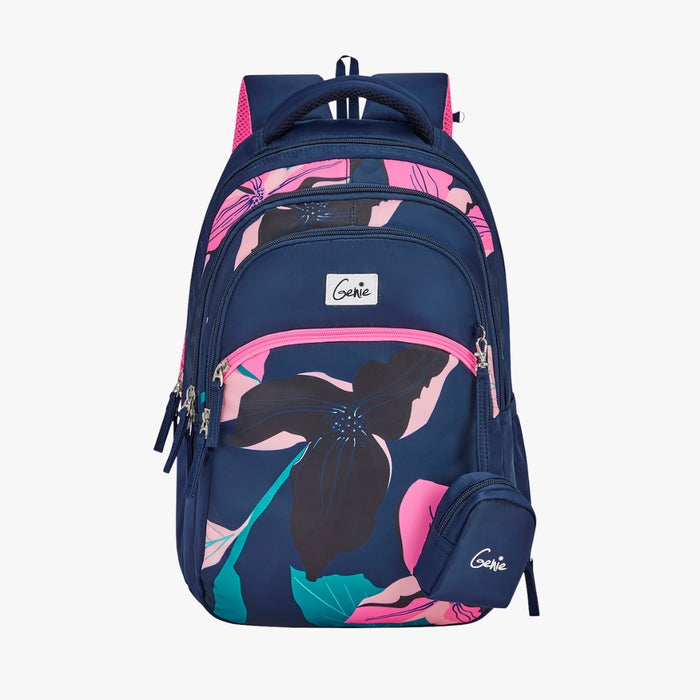 Genie Petunia 27L Juniors Backpack With Easy Access Pockets - Navy Blue(17")