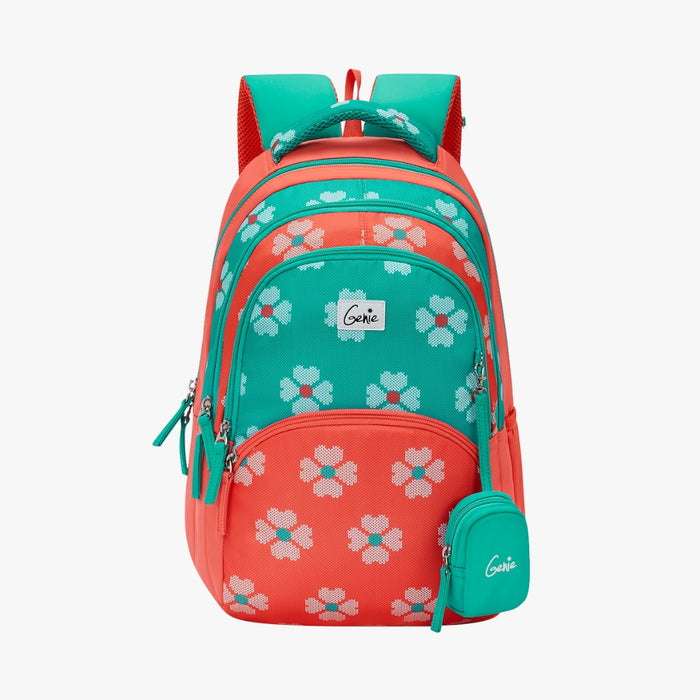 Genie Crimson 27L Juniors Backpack With Easy Access Pockets - Teal(17")