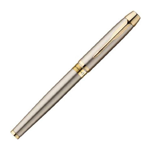 parker-odyssey-brushed-metal-gold-trim-rollerball-pen-close-view