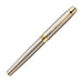 parker-odyssey-brushed-metal-gold-trim-rollerball-pen-close-view