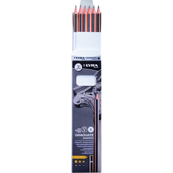 Lyra Graduate Graphite Pencil Set for Artistic Drawing (Pack of 6)