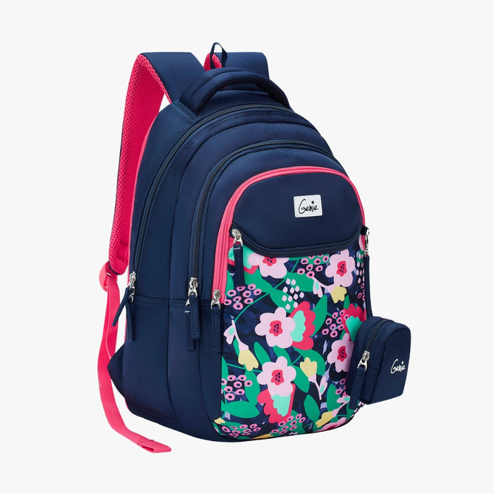 Genie 27L Sweetpea Juniors Backpack With Easy Access Pockets - Navy Blue(17")