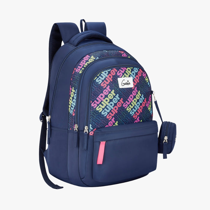 Genie Avery 36L Laptop Backpack With Laptop Sleeve - Navy Blue (19")