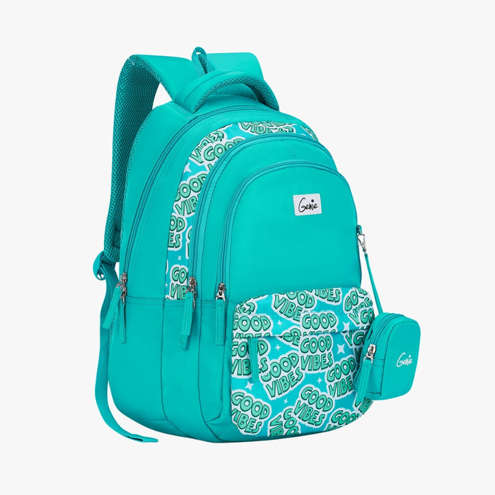 Genie Vibes 27L Juniors Backpack With Easy Access Pockets -  Teal (17")