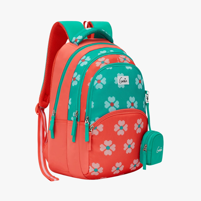 Genie Crimson 27L Juniors Backpack With Easy Access Pockets - Teal(17")