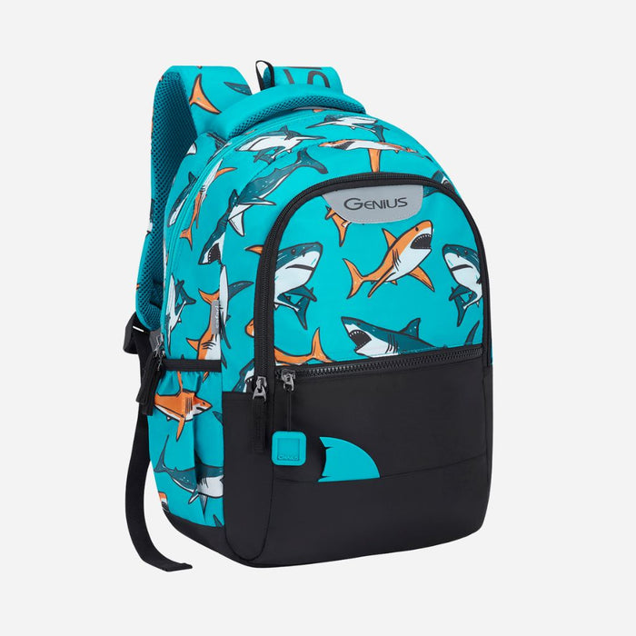 Genius by Safari Splash 23L Blue School Backpack - Black