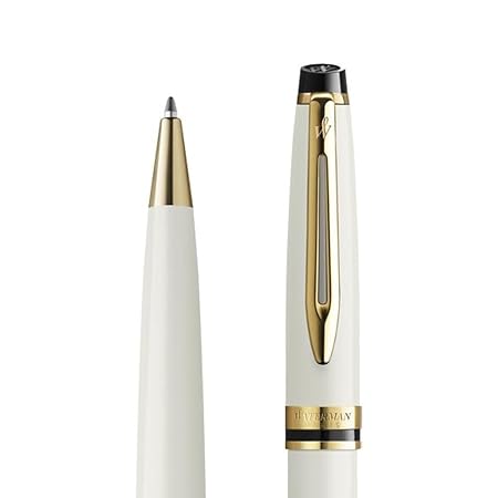 waterman-expert-shiny-lvory-gt-ballpoint-pen-nib-and-cap-view