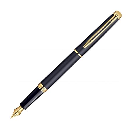 waterma-hemisphere-matte-black-GT-fountain-pen-front-view