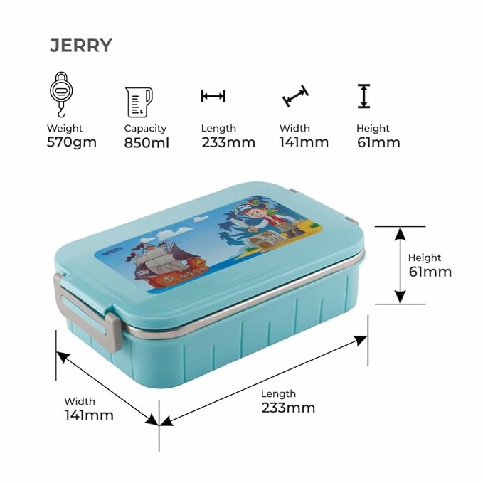 Dubblin - Jerry Stainless Steel Lunch Box (Blue)