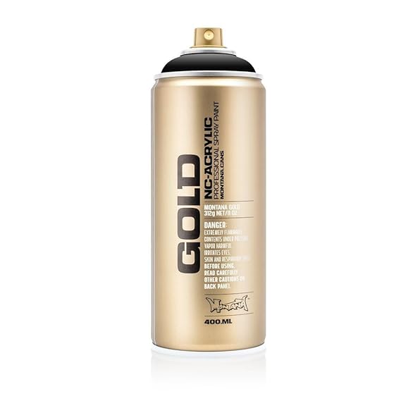 MONTANA Gold Acrylic Professional Spray Paint - 400 ML Can - Shock Black (S 9000)