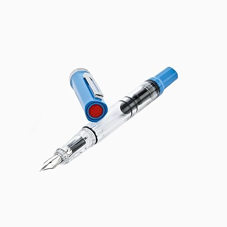 twsbi-eco-transparent-blue-CT-fountain-pen-(M)-front-view