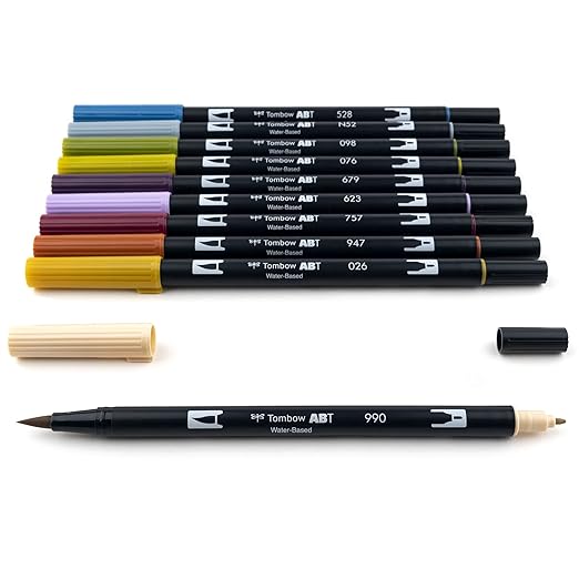 Tombow Dual Brush Pens Set of 10 (Muted)