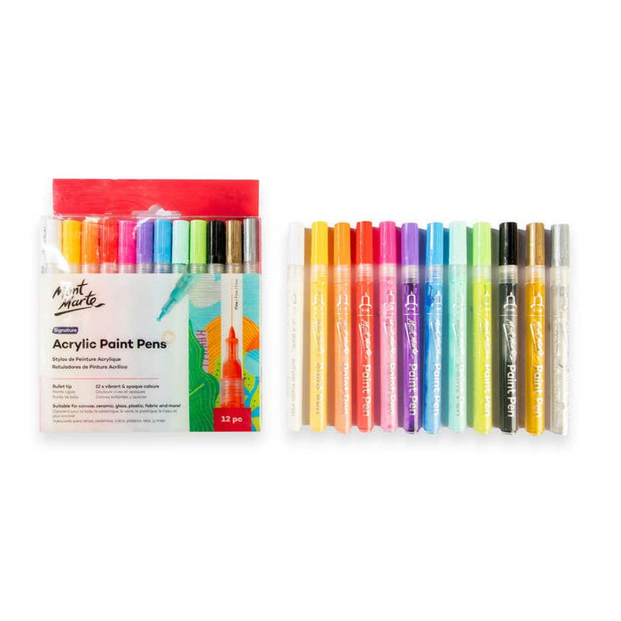 Mont Marte Acrylic Paint Pens Signature Fine Tip Set of 12