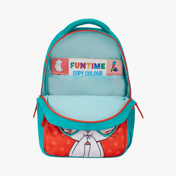 Genie Paw Small Backpack With Comfortable Padding for Kids - Coral (15")