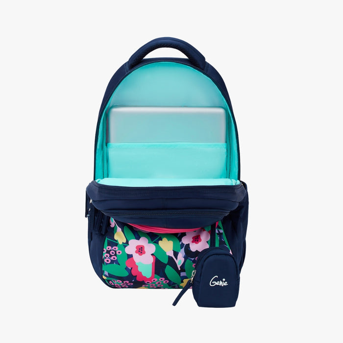 Genie 27L Sweetpea Juniors Backpack With Easy Access Pockets - Navy Blue(17")