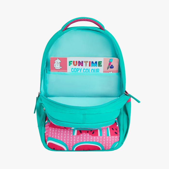 Genie Fruity Small Backpack With Comfortable Padding for Kids - Teal (15")